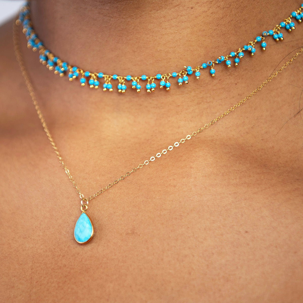 Turqouise Blossom Choker