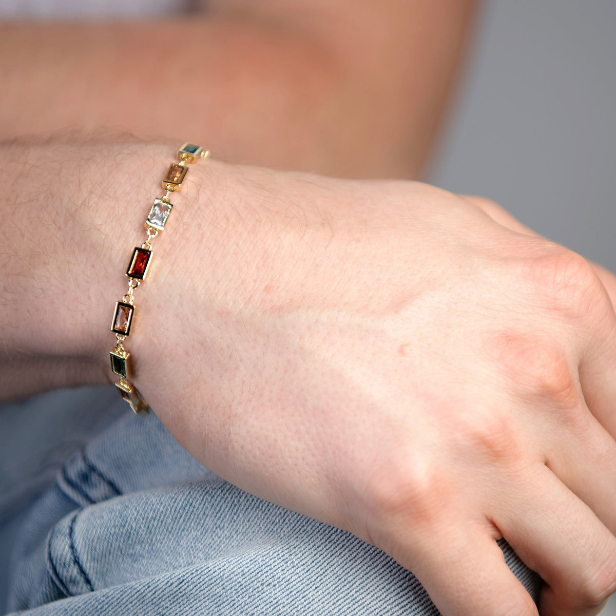 Multicolor Cubic Tennis Bracelet