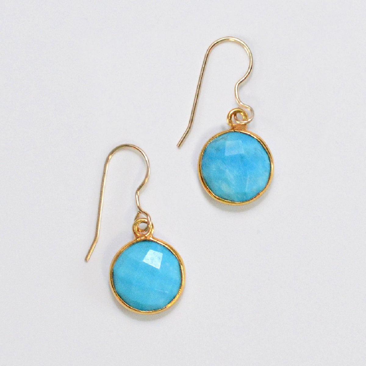 Turquoise Circle Gold Earring