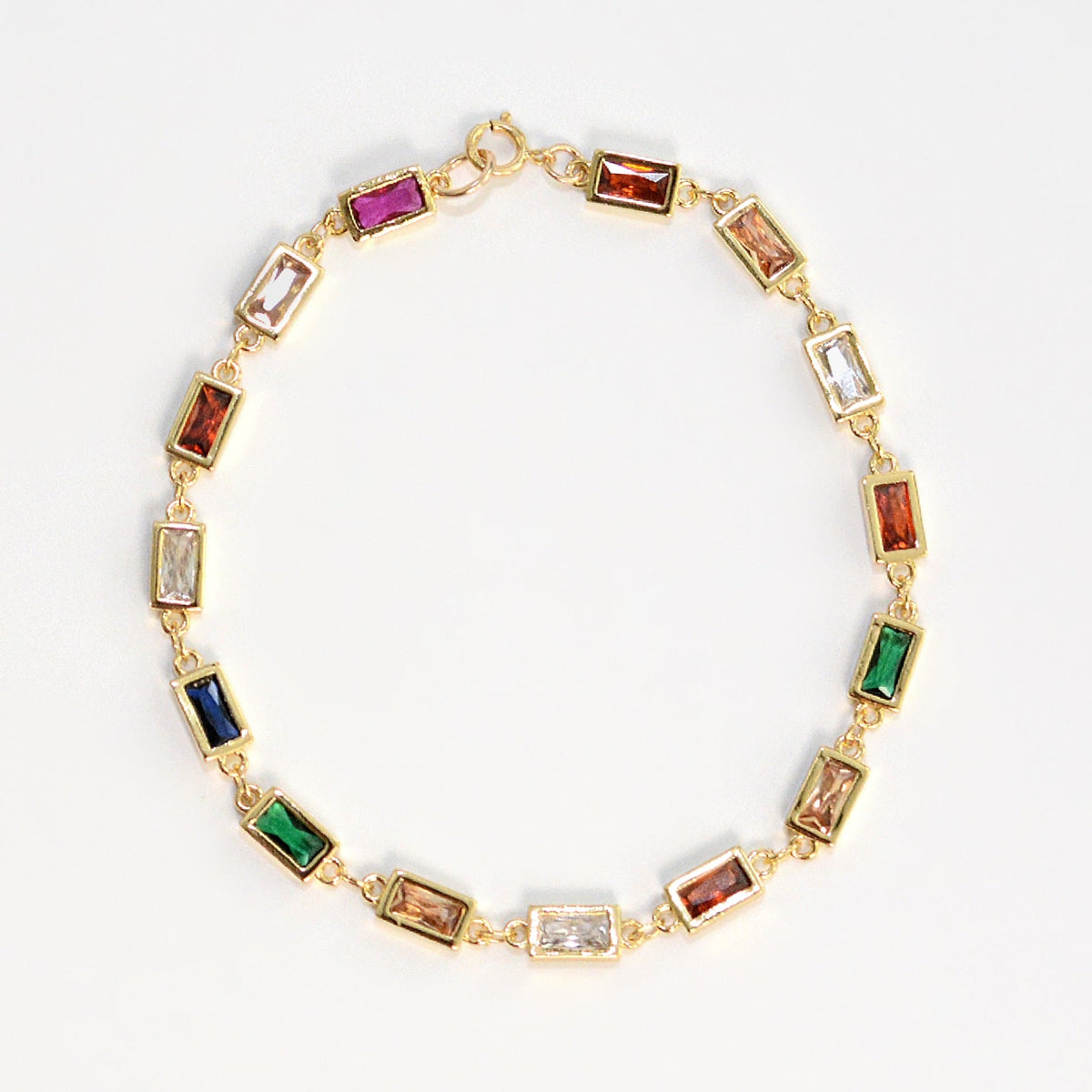 Multicolor Cubic Tennis Bracelet