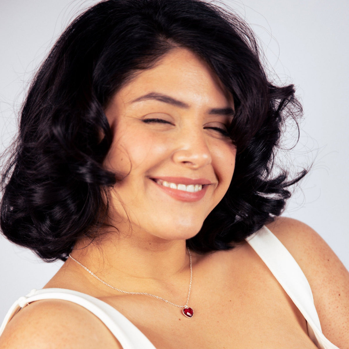 Pink Tourmaline Heart Silver Necklace