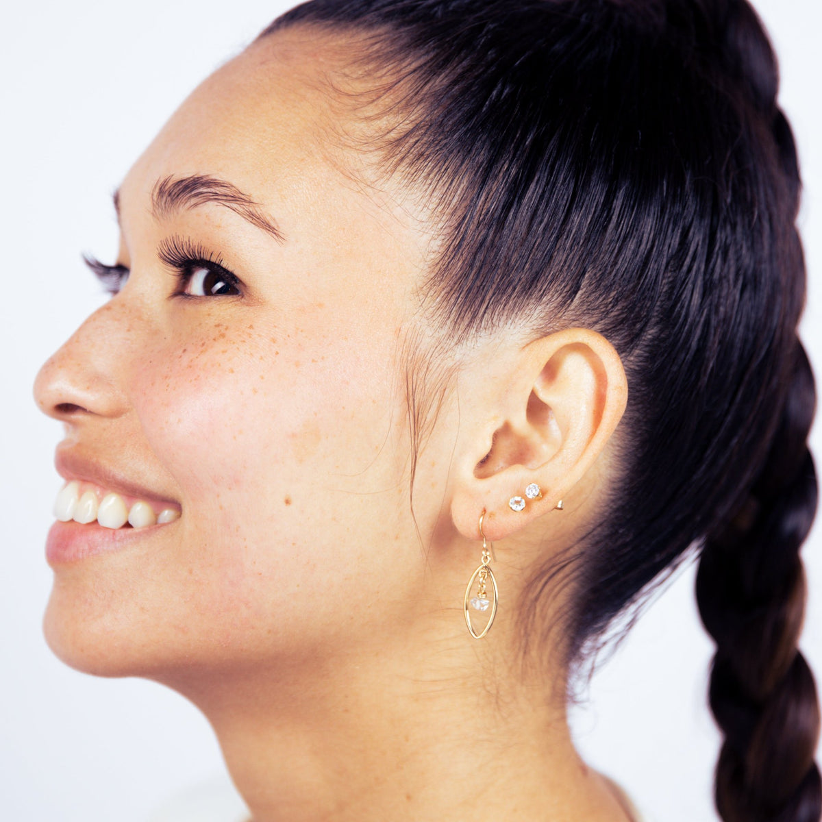 Mini Marquise Moonstone Earring