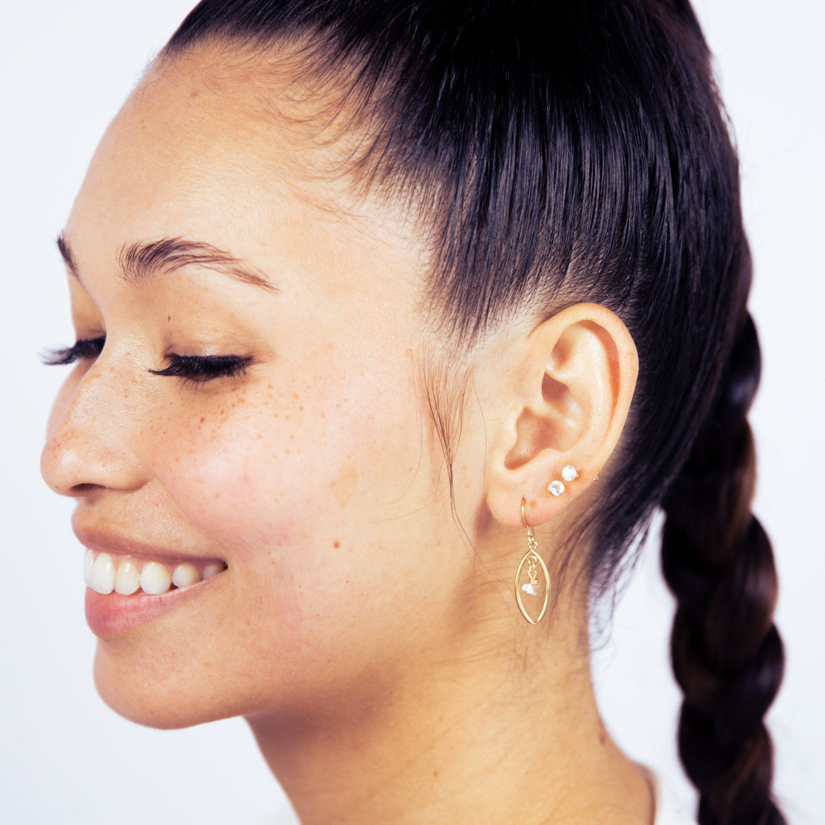 Mini Marquise Moonstone Earring