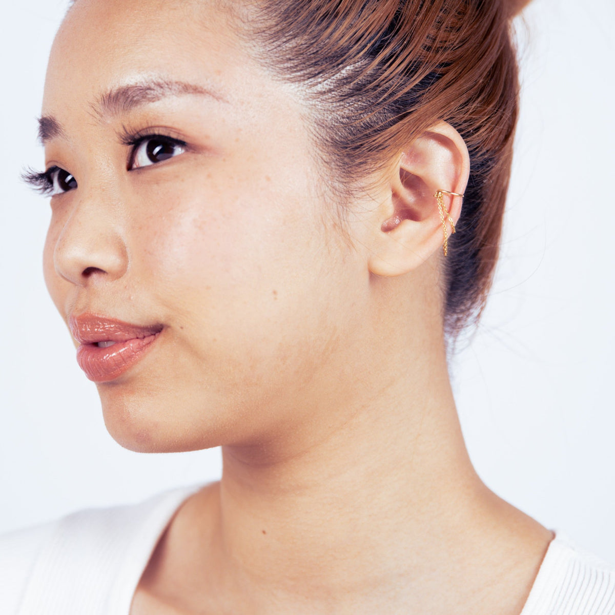 Double Chain Dangle Gold Cuff