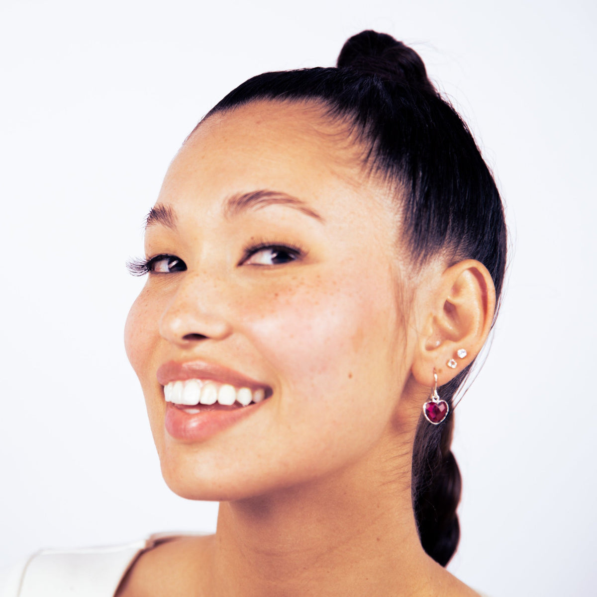 Tourmaline Heart Silver Earring