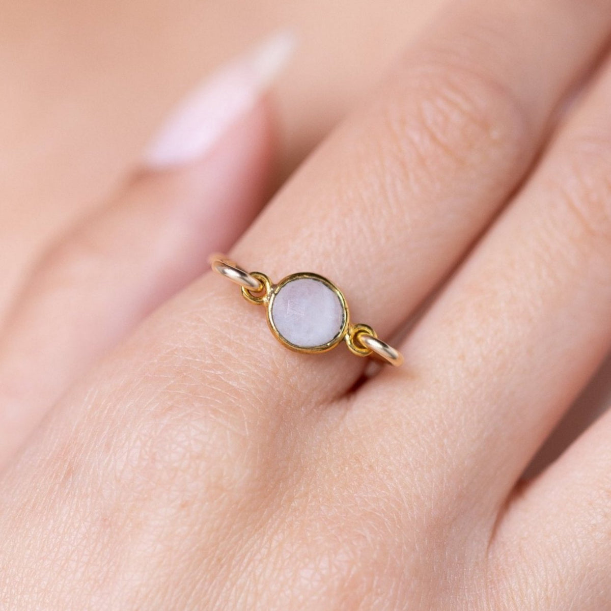 Dainty Moonstone Gold Ring