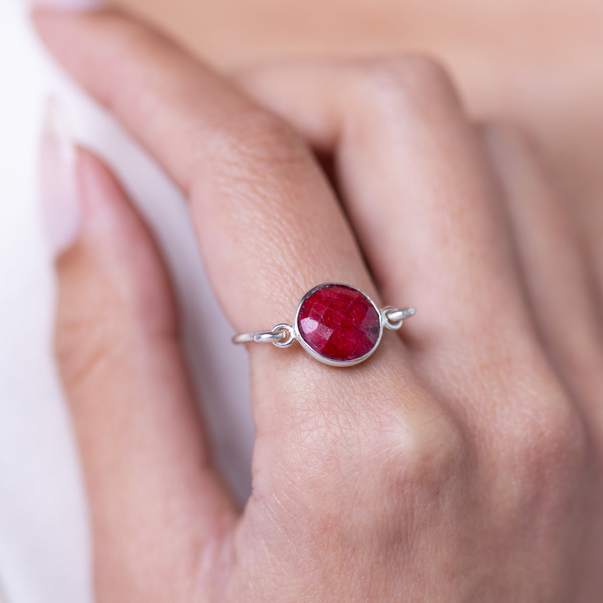 Ruby Silver Ring