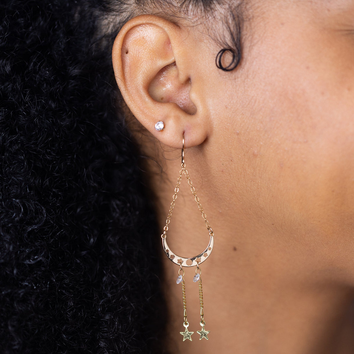 All Stars with Cubic Zirconia Dangle Earring