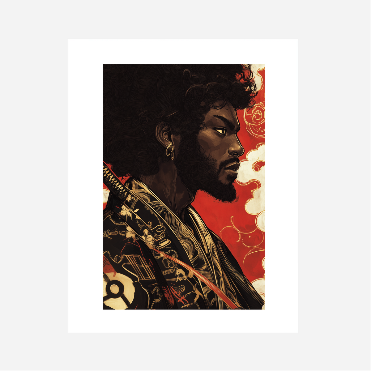 Afro Samuria Version 3 Art Print