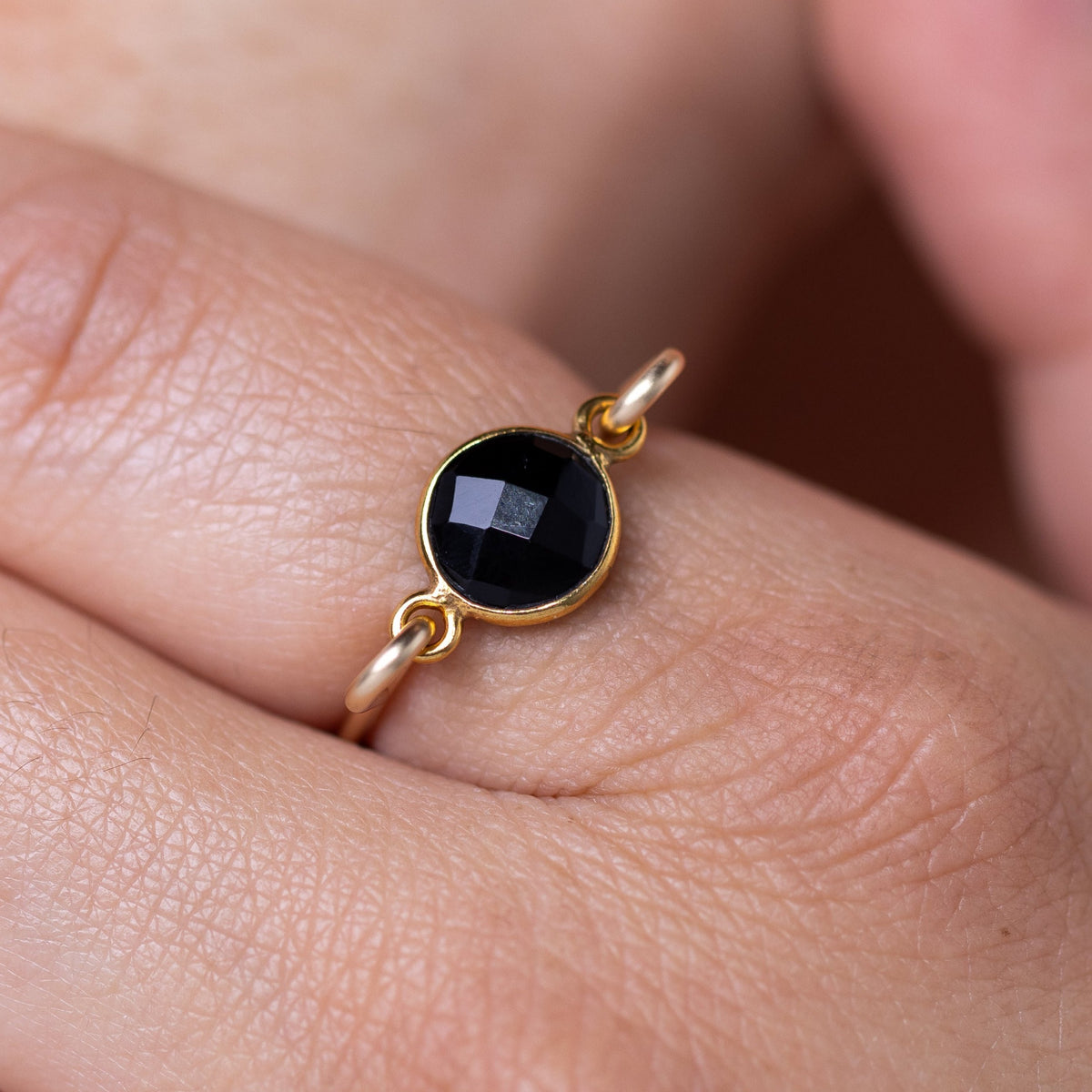 Black Onyx Gold Ring