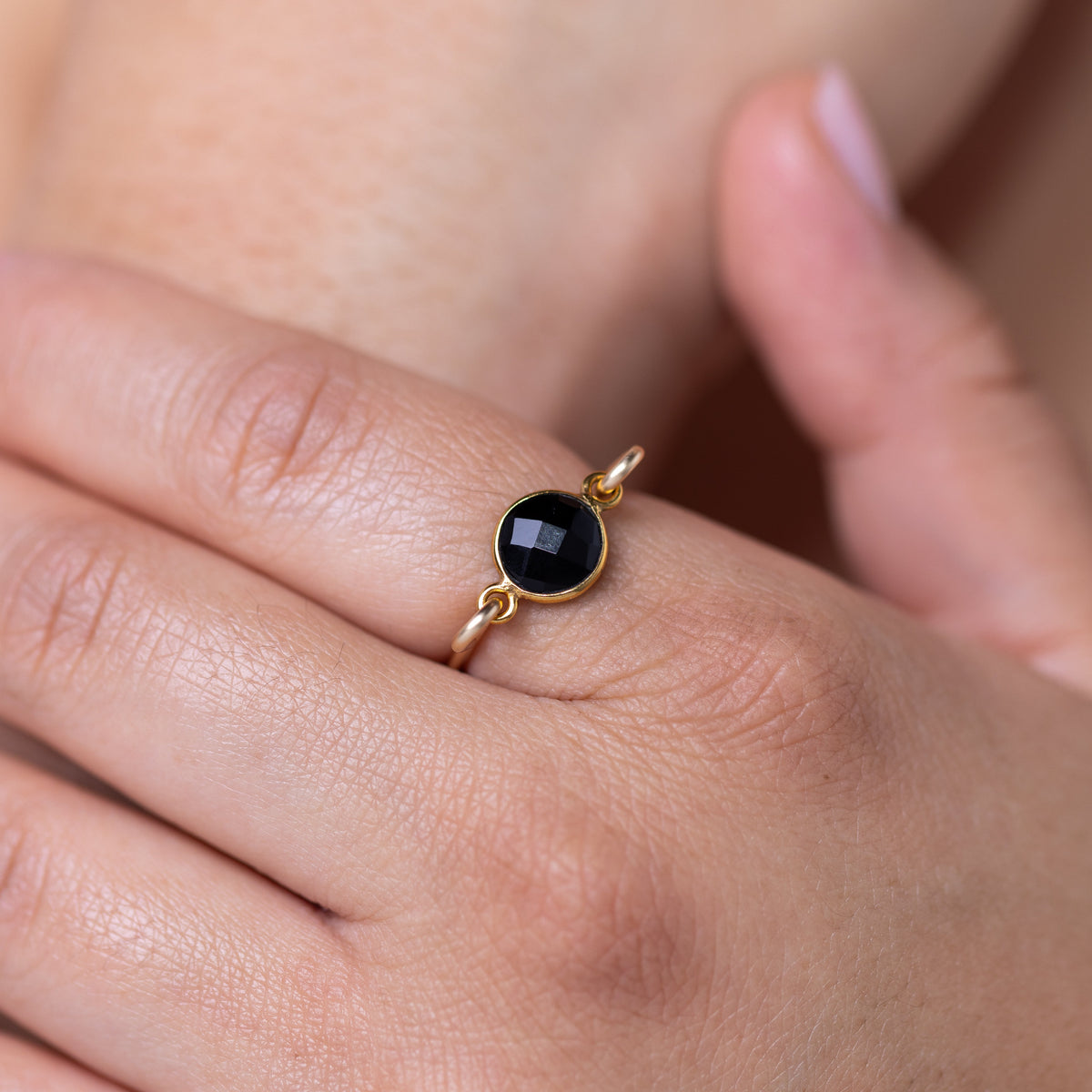 Black Onyx Gold Ring