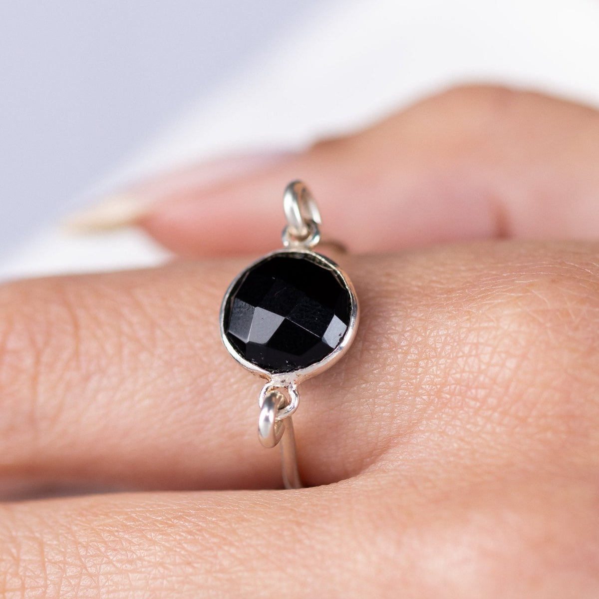 Black Onyx Silver Ring