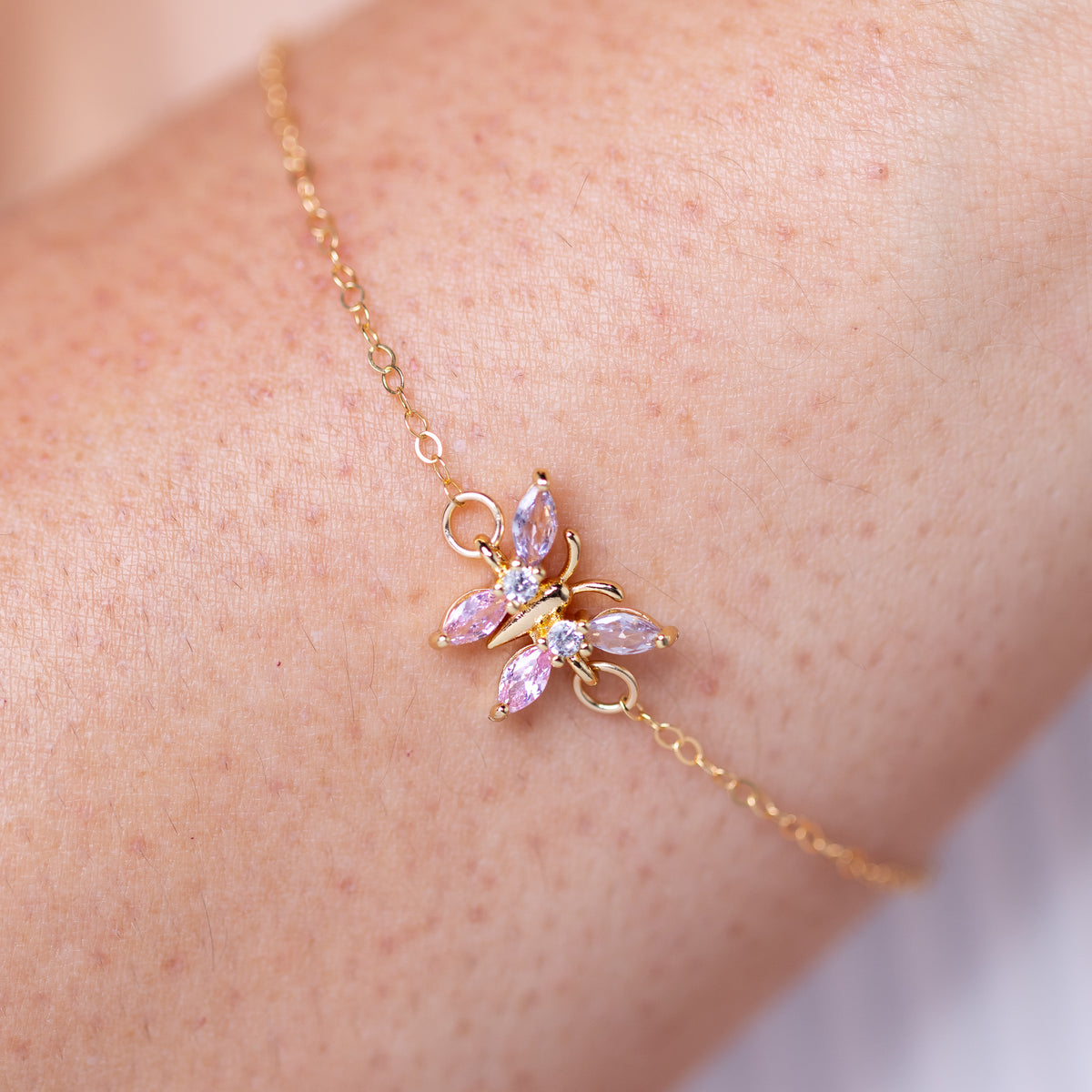 Pastel Butterfly Charm Bracelet