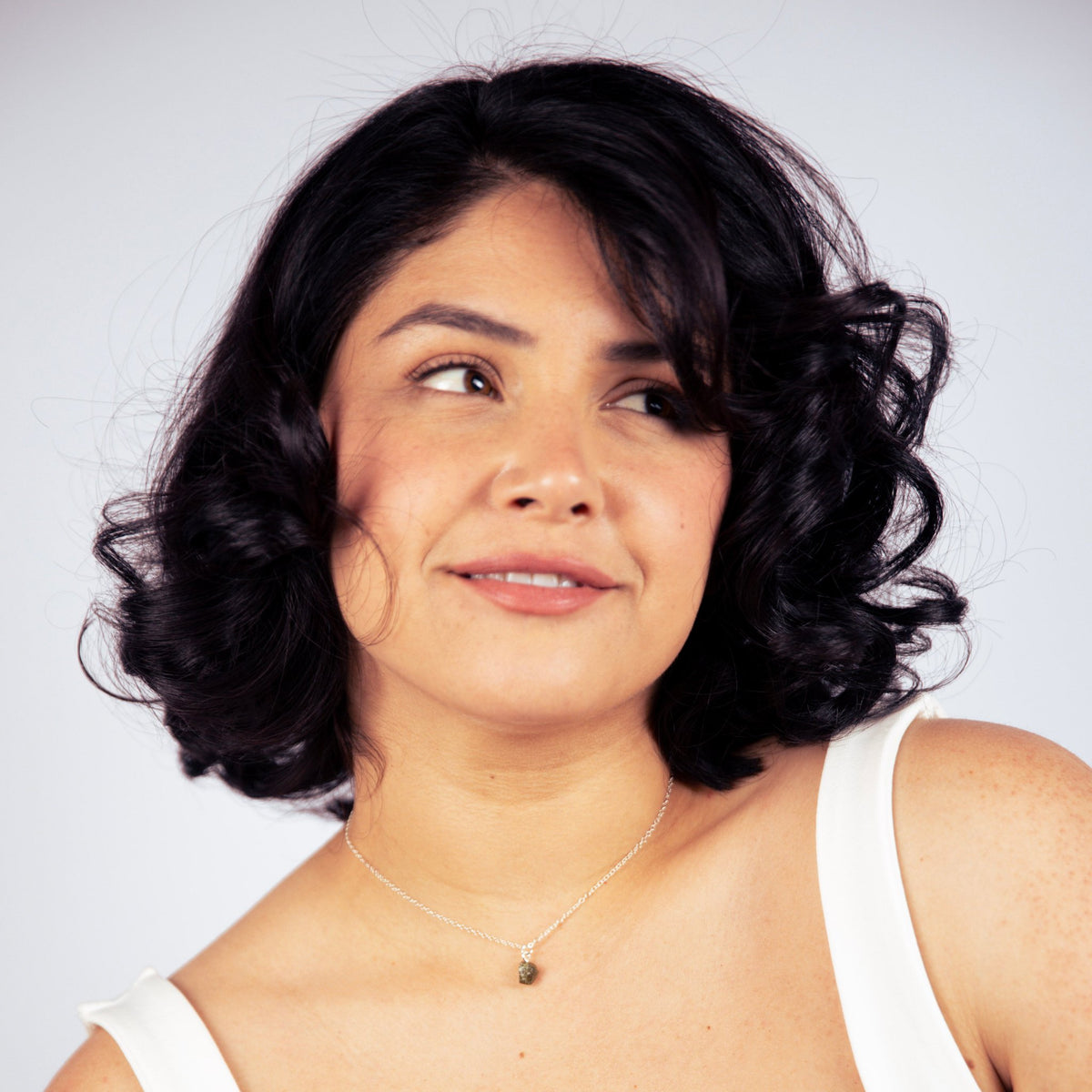 Chrome Diopside Nugget Silver Necklace