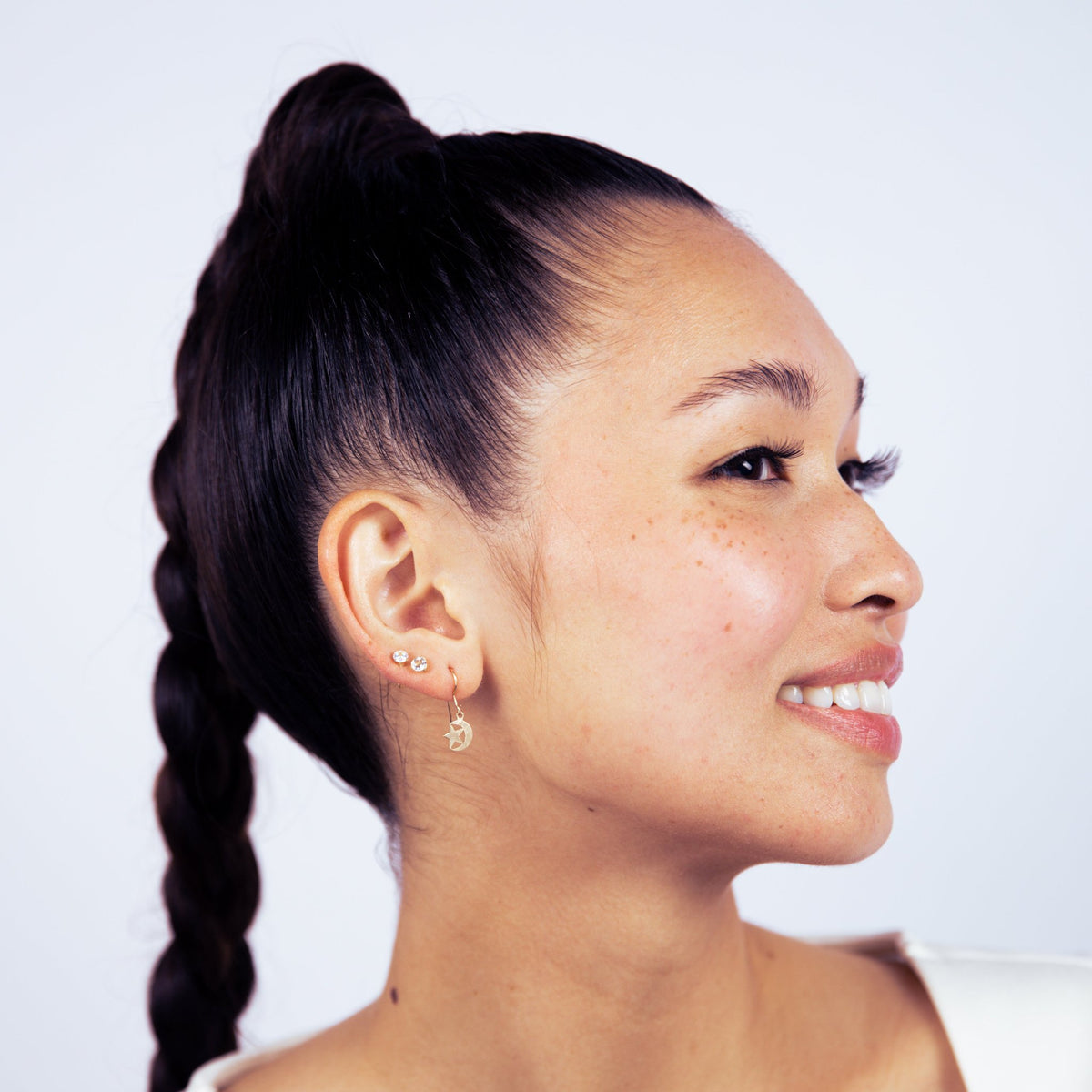 Classic Star and Moon Charm Earring