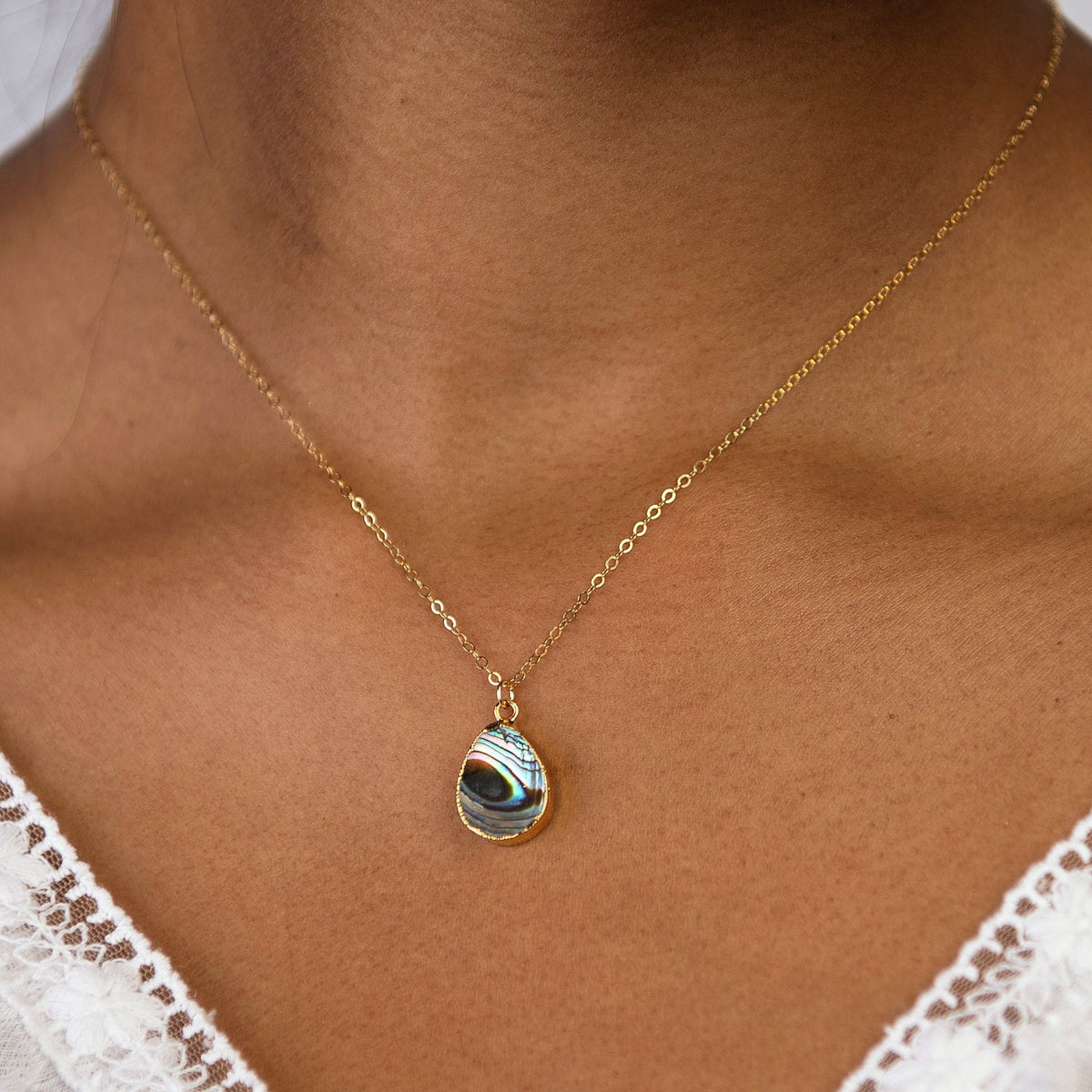 Abalone Teardrop Necklace