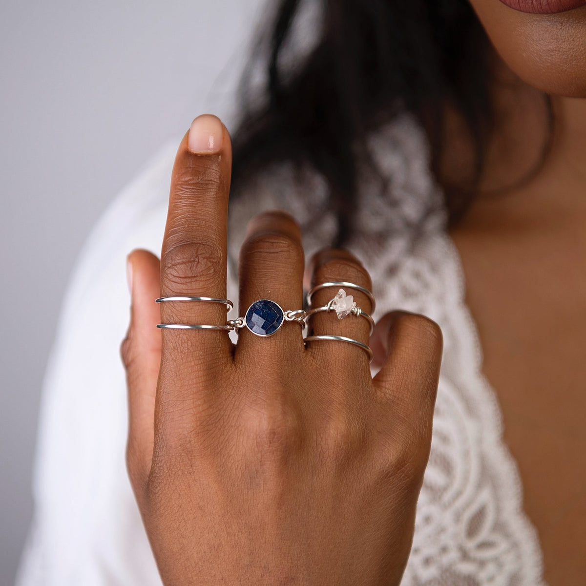 Sapphire Silver Ring