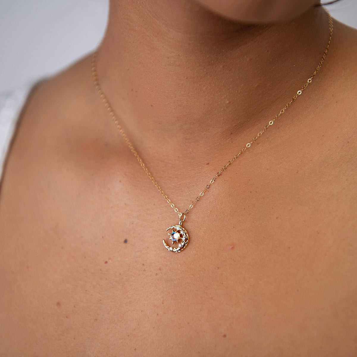 Star and Moon Charm Necklace