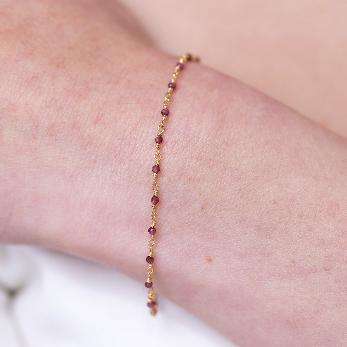 Dainty Garnet Bracelet