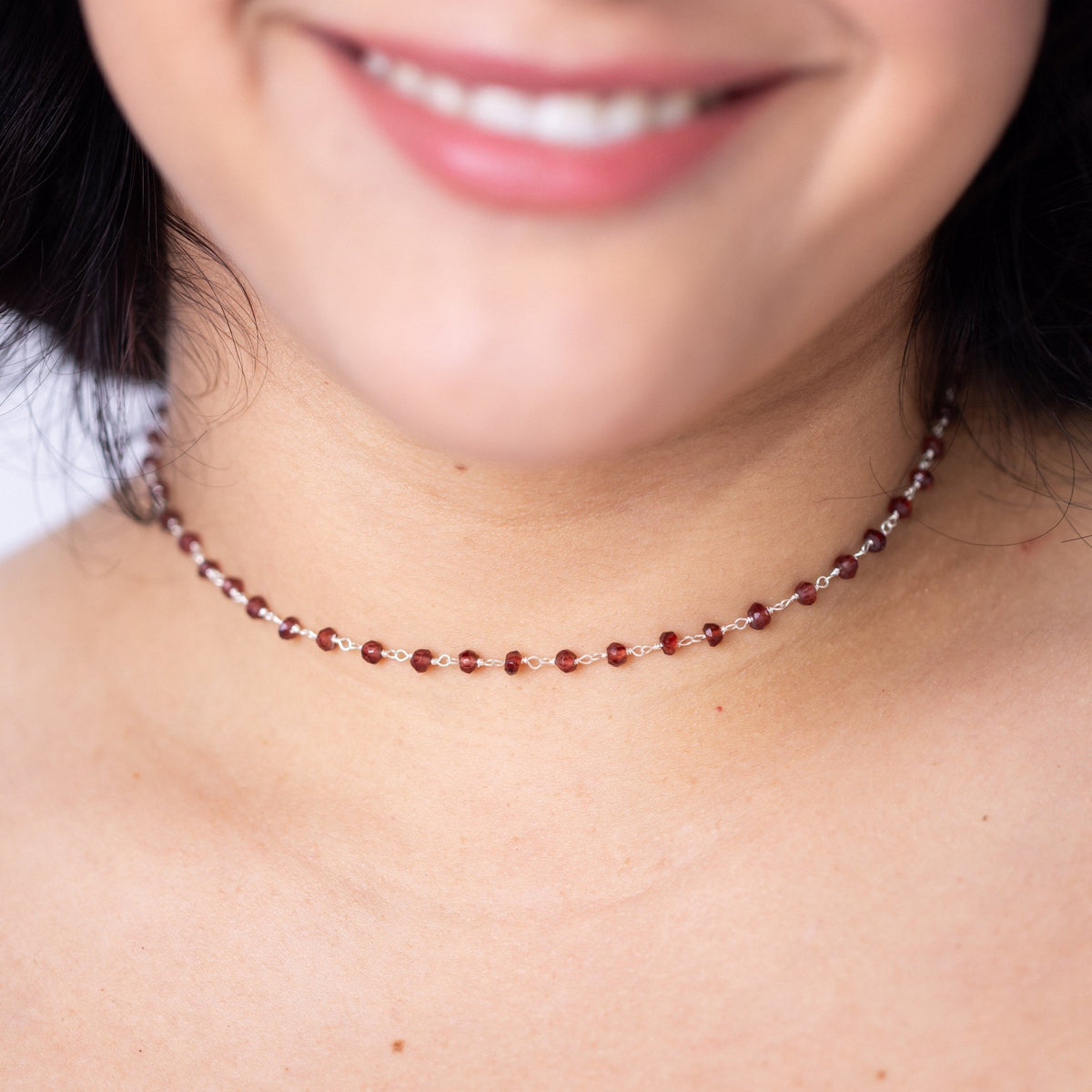 Garnet Silver Choker