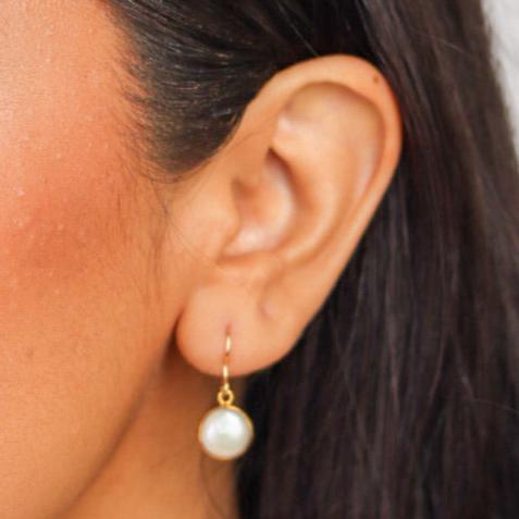 Pearl Circle Gold Earring
