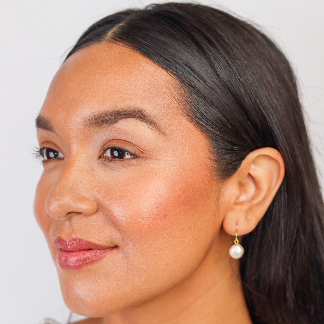 Pearl Circle Gold Earring