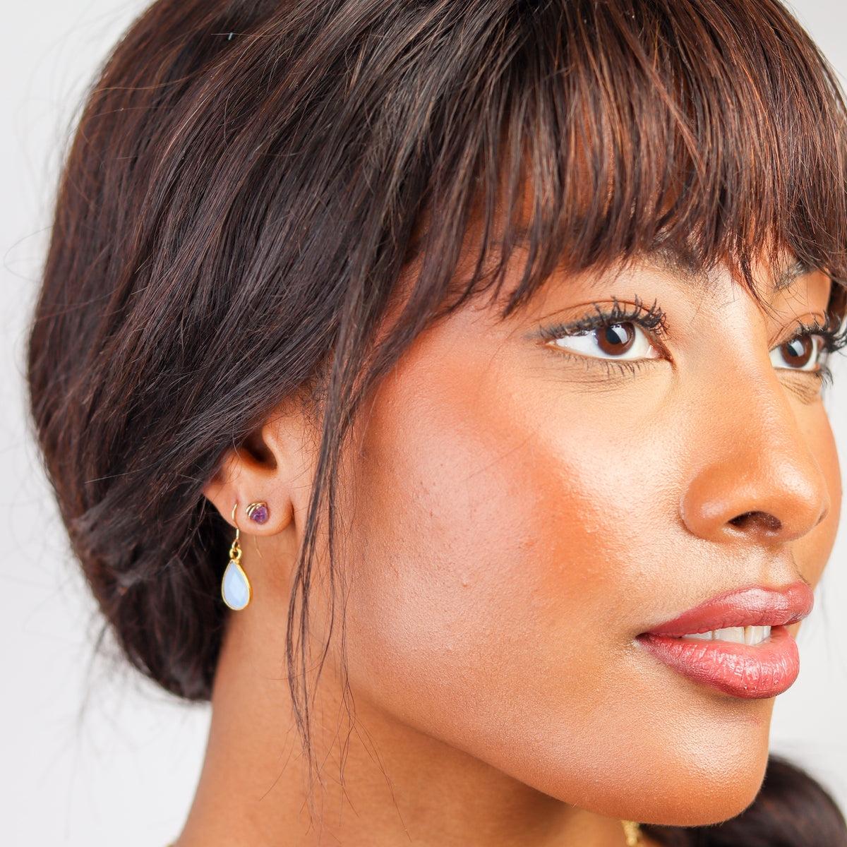 Opalite Teardrop Gold Earring