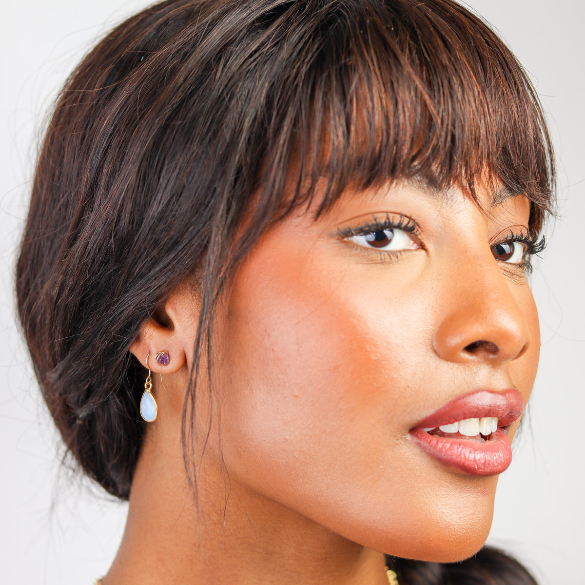 Opalite Teardrop Gold Earring