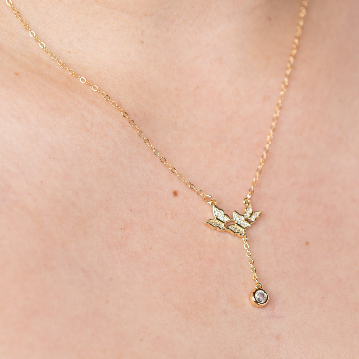 Butterfly Dangle Charm Necklace