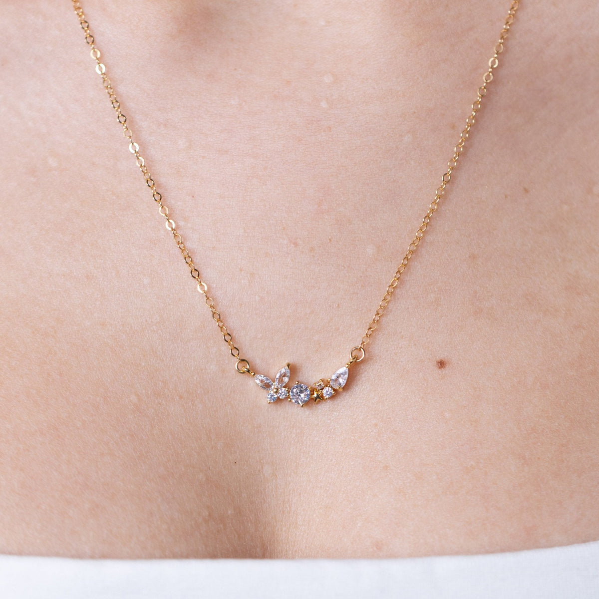 Sparkle Butterfly Charm Necklace