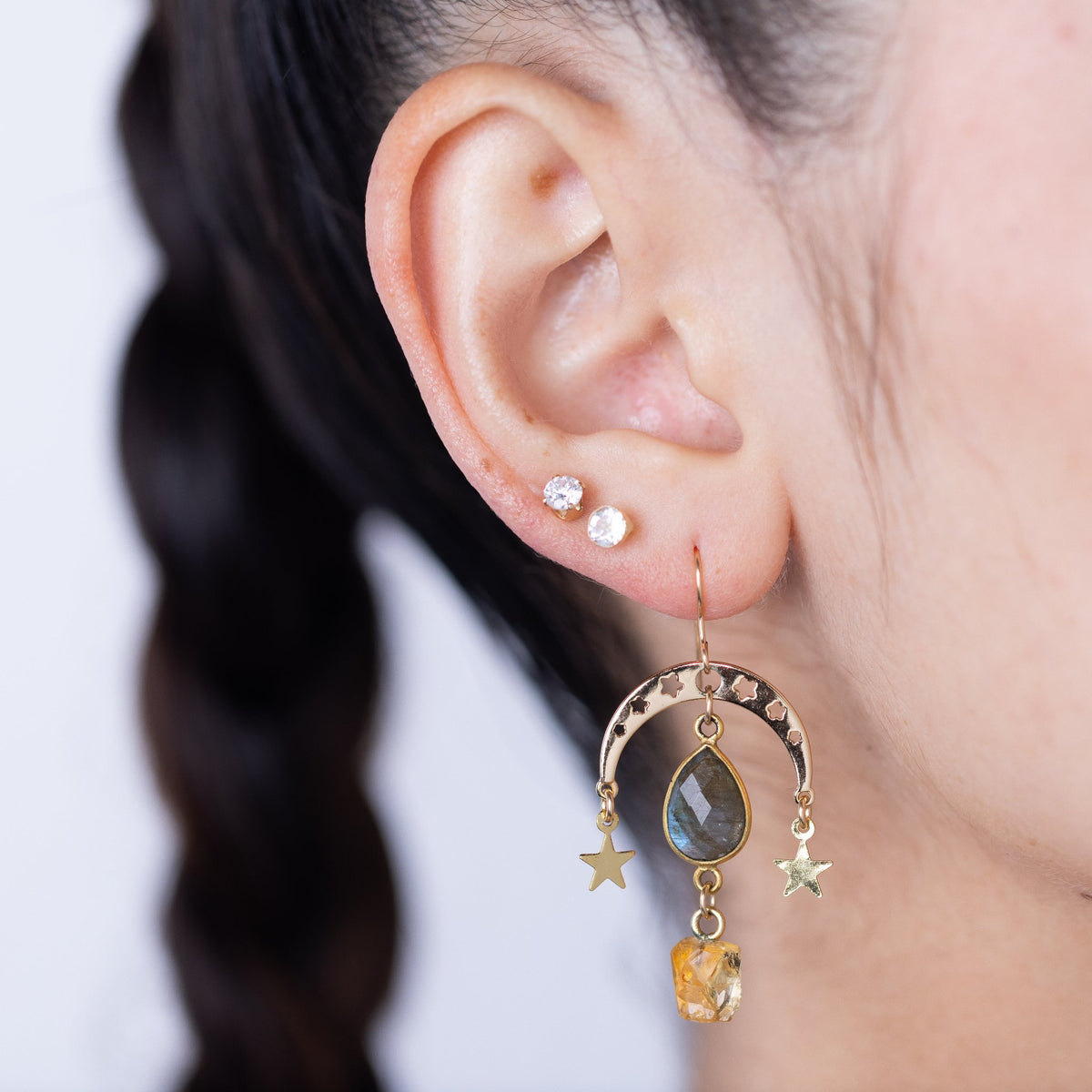 All Stars Labradorite and Citrine Dangle Earring