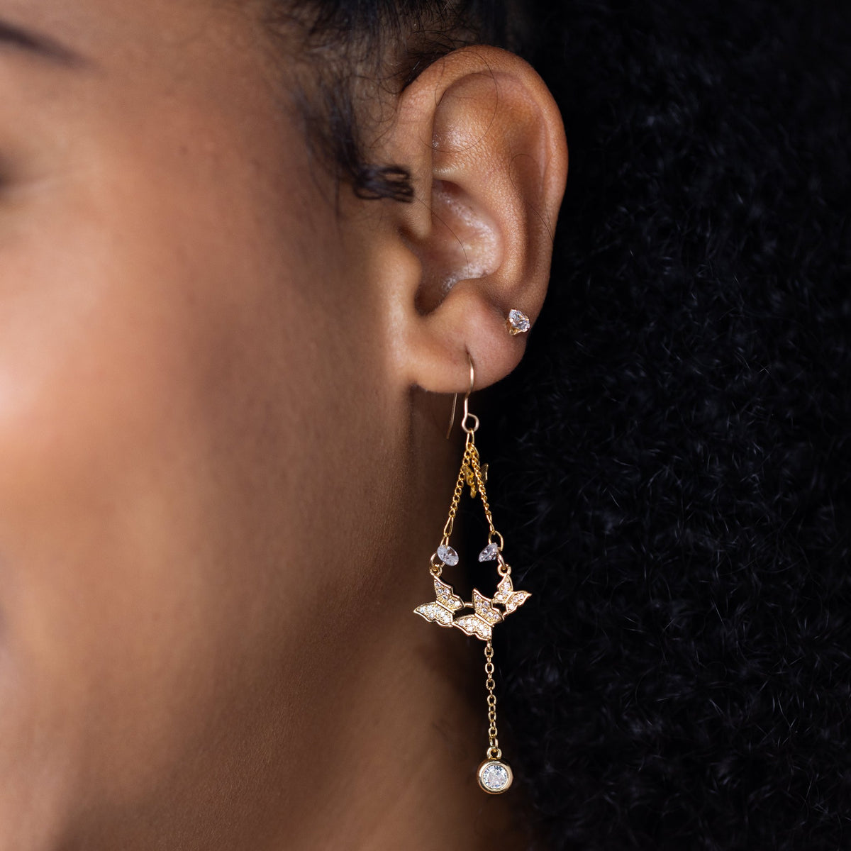 Sparkle Butterfly Dangle Earring