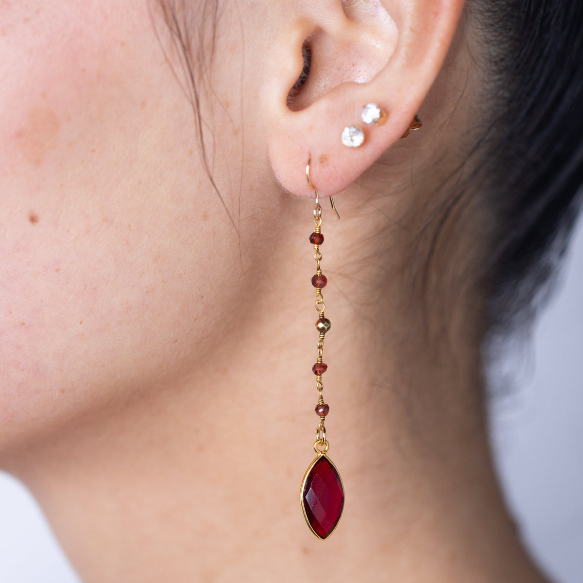 Garnet Marquise Dangle Earring