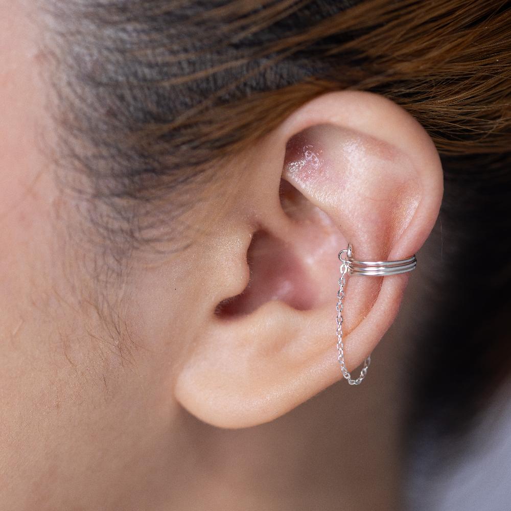 Chain Dangle Silver Cuff