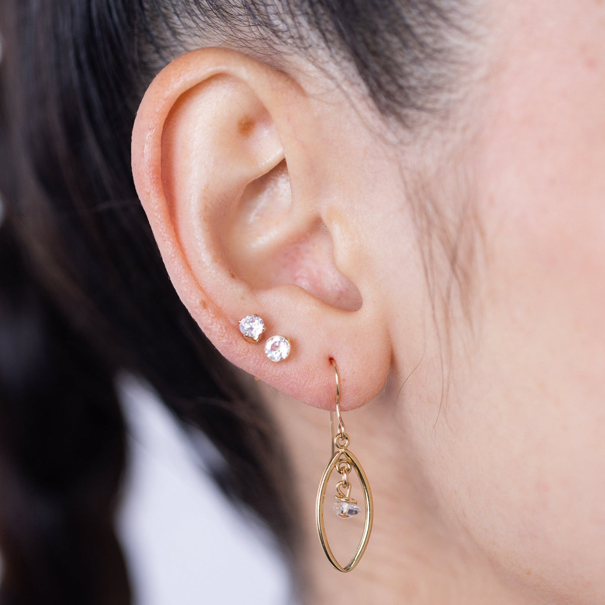 Mini Marquise Moonstone Earring