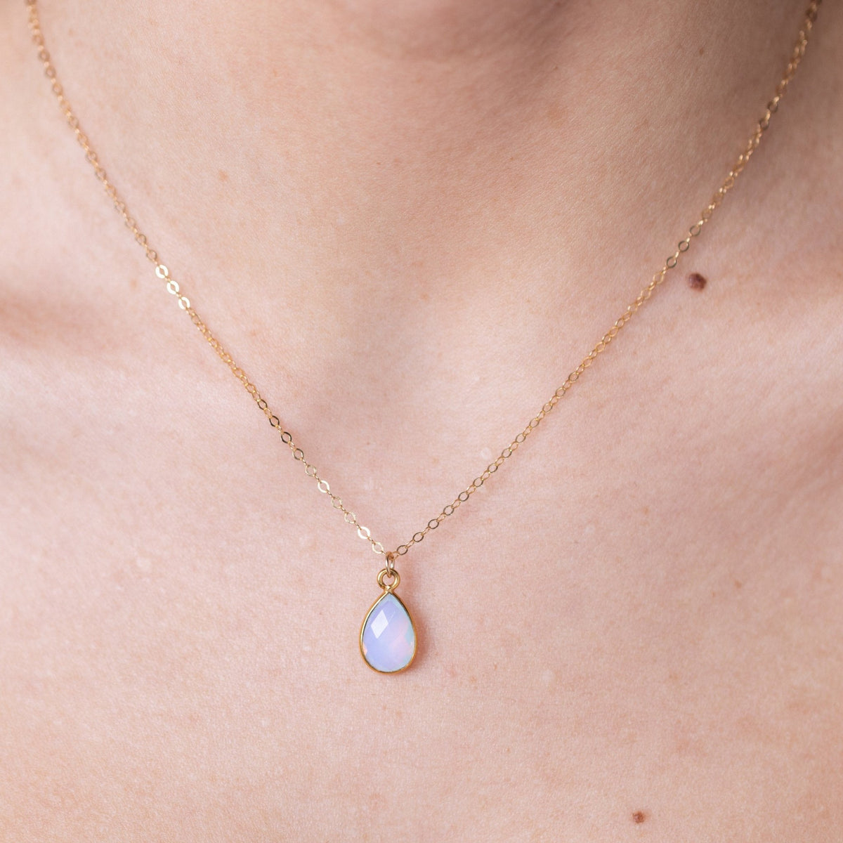 Opalite Teardrop Gold Necklace