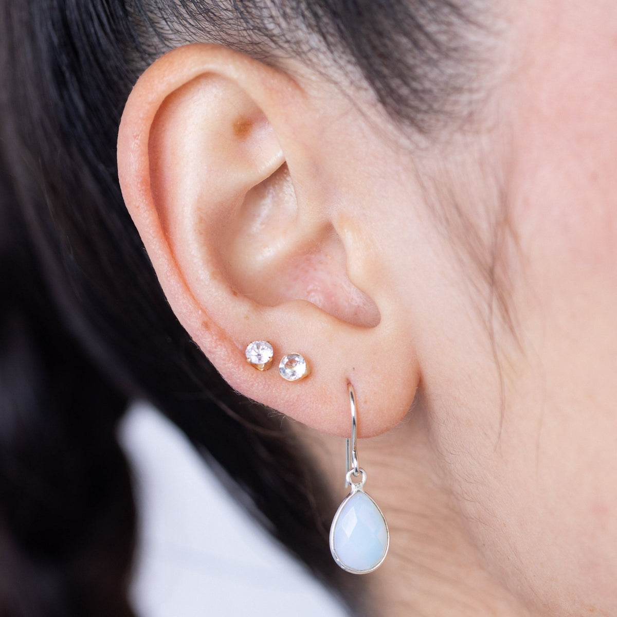 Opalite Teardrop Silver Earring