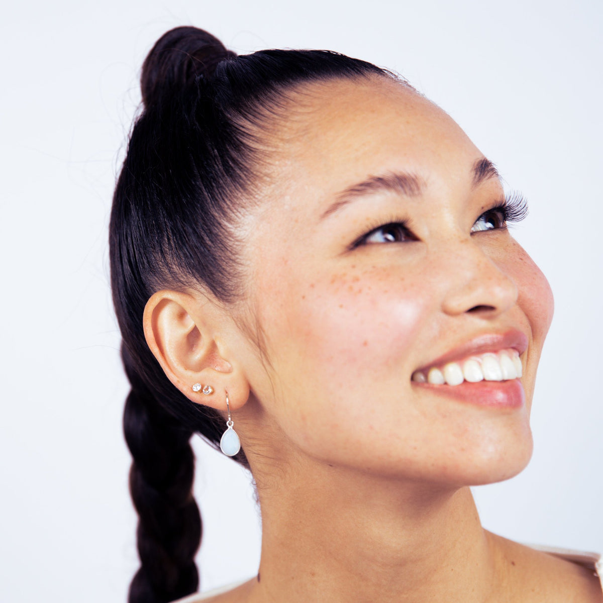 Opalite Teardrop Silver Earring