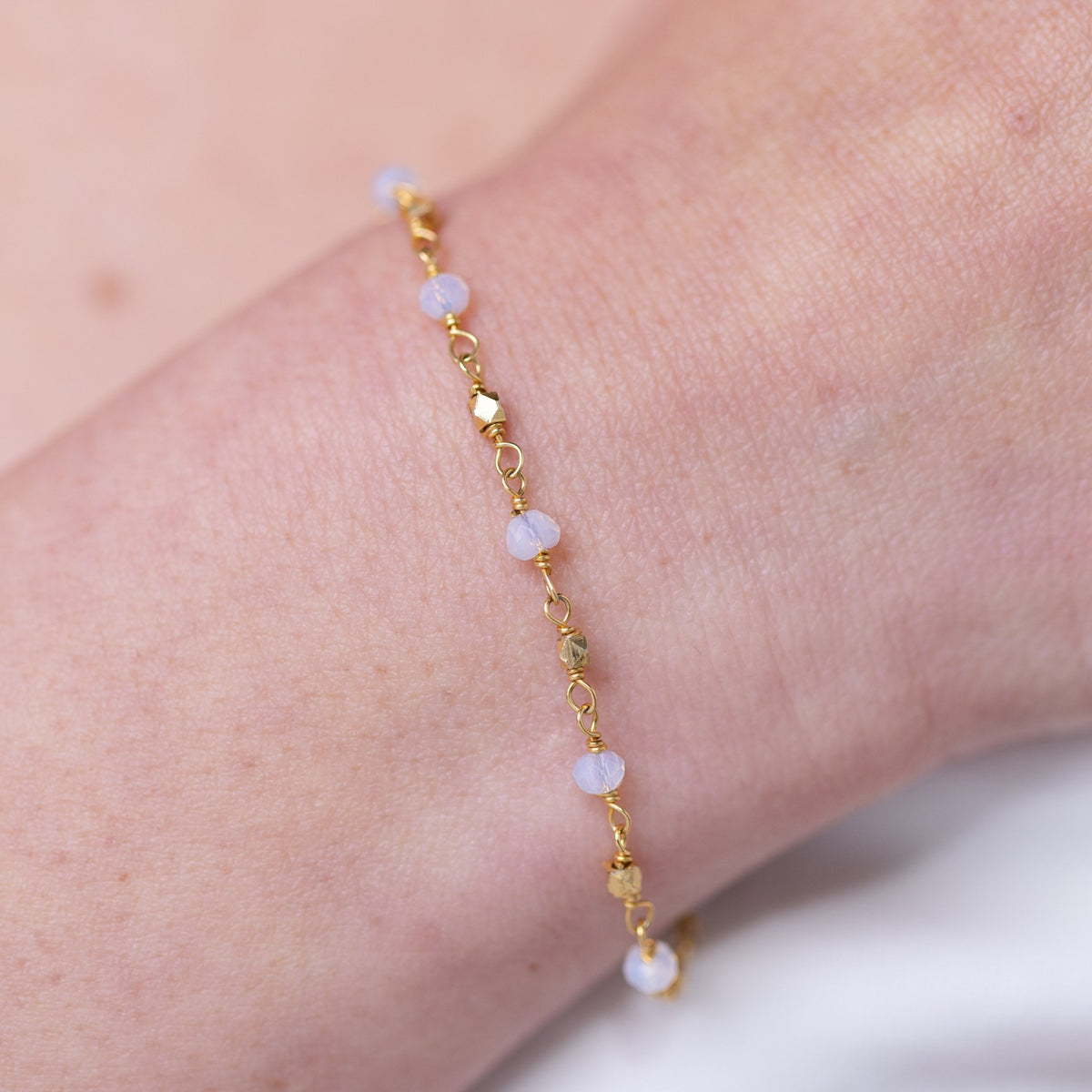 Opalite and Gold Nugget Bracelet