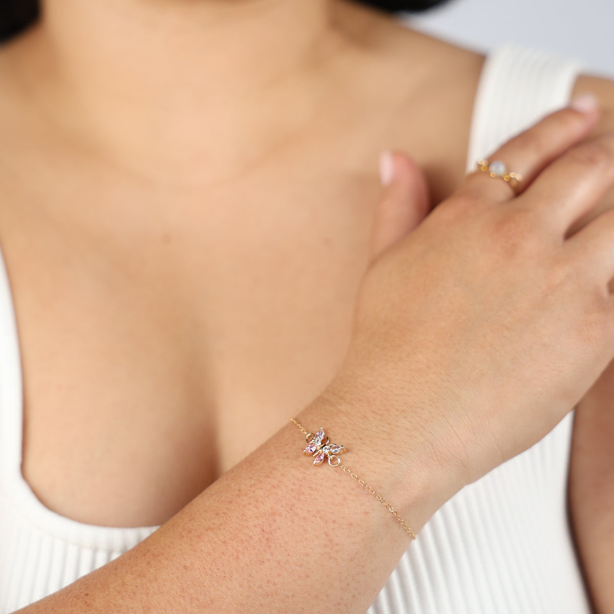 Pastel Butterfly Charm Bracelet