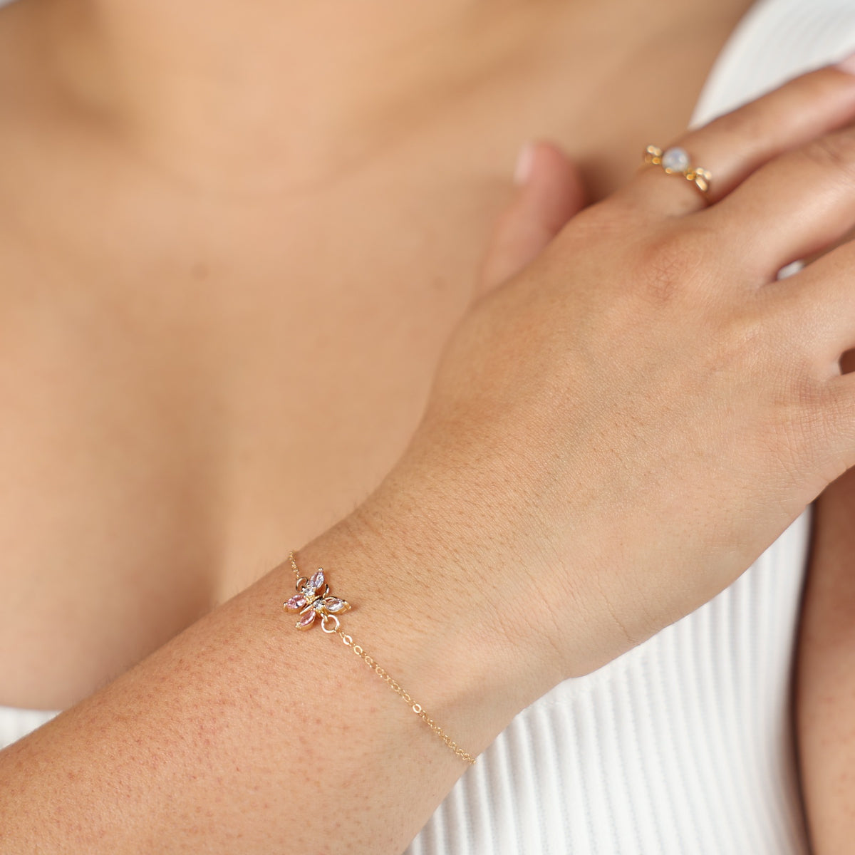 Pastel Butterfly Charm Bracelet