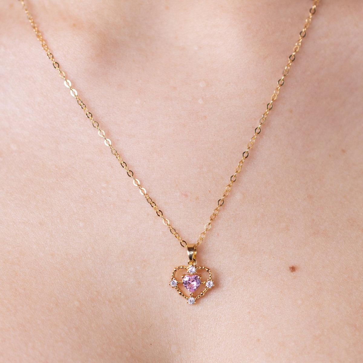 Princess Heart Charm Necklace