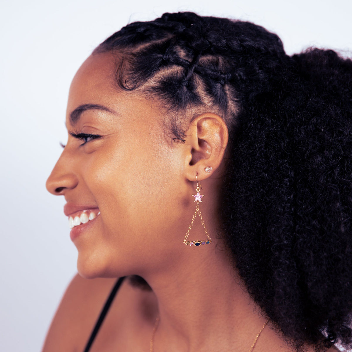 Pink Shooting Star Dangle Earring