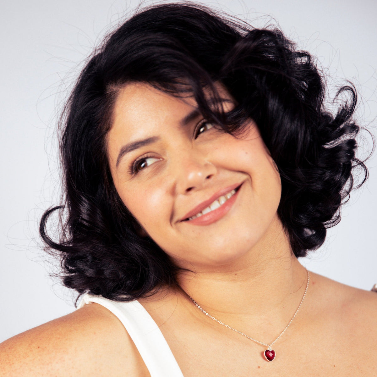 Pink Tourmaline Heart Silver Necklace