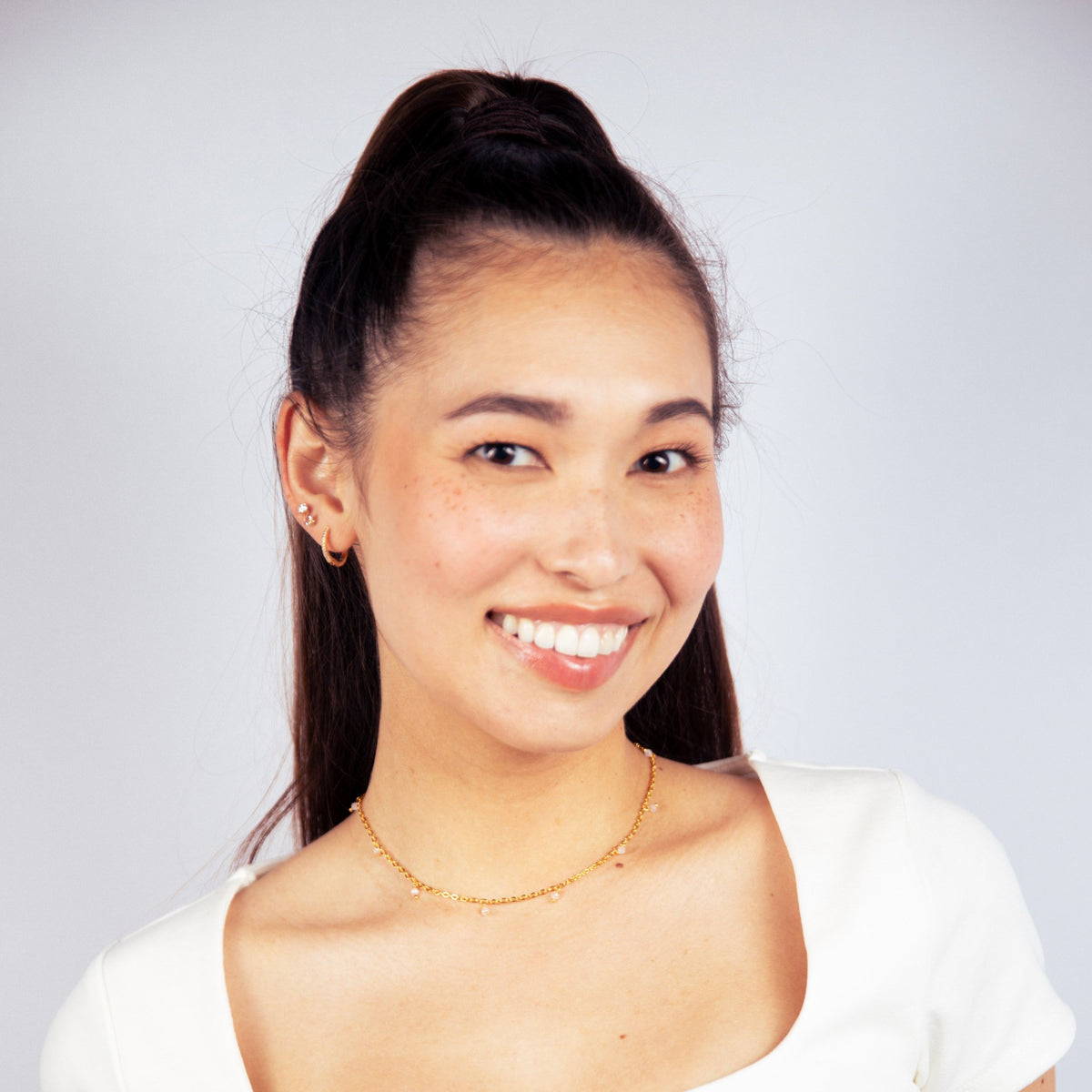 Rose Quartz Dangle Gemstone Choker