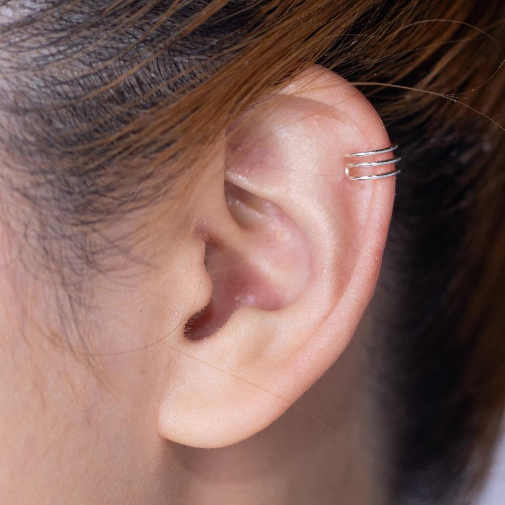 Triple Band Silver Cuff