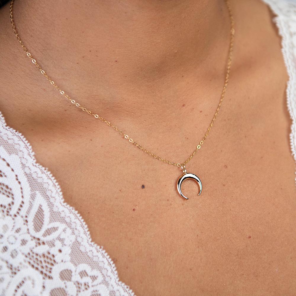 Crescent Moon Charm Necklace