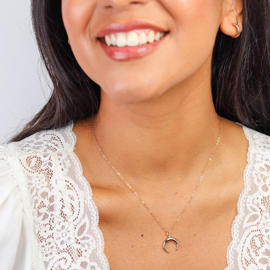 Crescent Moon Charm Necklace